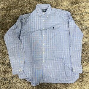Ralph Lauren: Blue and Yellow Checkered Shirt - Long Sleeve